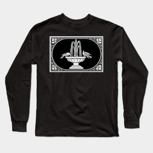 Birds and Fountain - Rectangular Long Sleeve T-Shirt